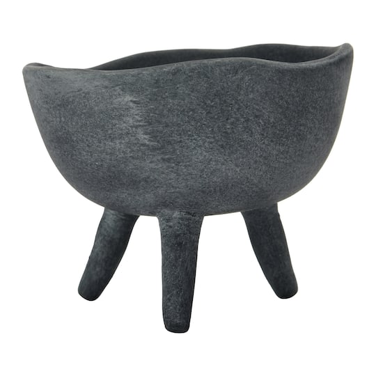 Hello Honey® 5.5" Matte Black Footed Terra Cotta Planter